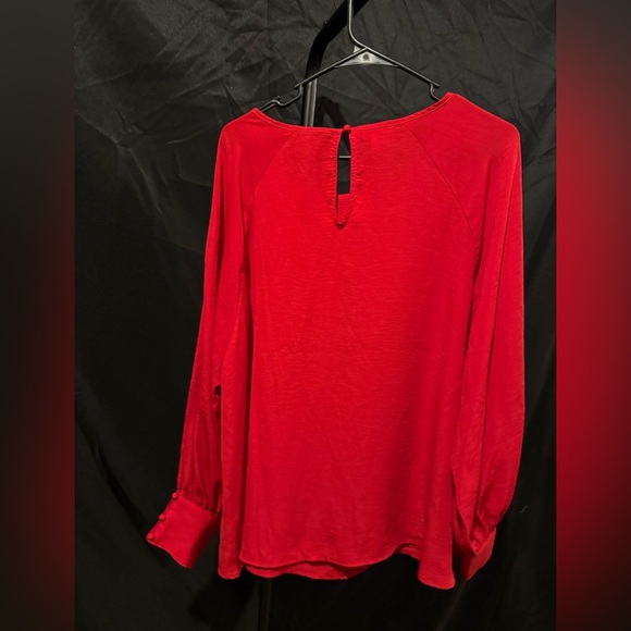 Maurices Red, peek a boo sleeve, Women's Blouse, 2X - Picture 2 of 4